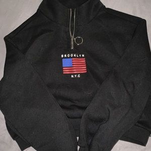 Cropped Black Quarterzip